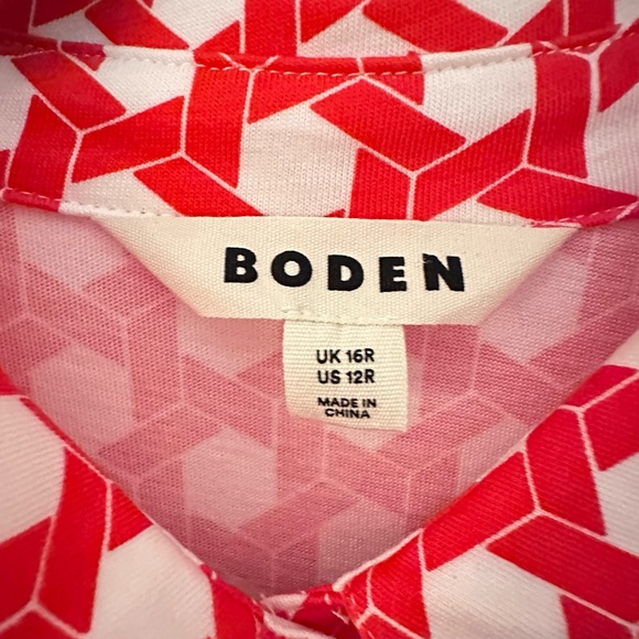 BODEN 12 Libby Geo Print jersey belted maxi shirt dress boho shabby chic - Picture 9 of 16